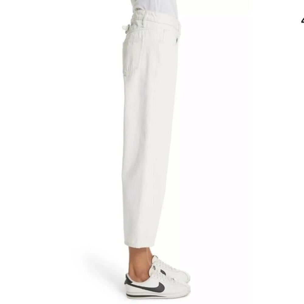 A.L.C. Montag cropped wide straight leg twill jeans in almost white Size 14 NEW - Picture 4 of 11